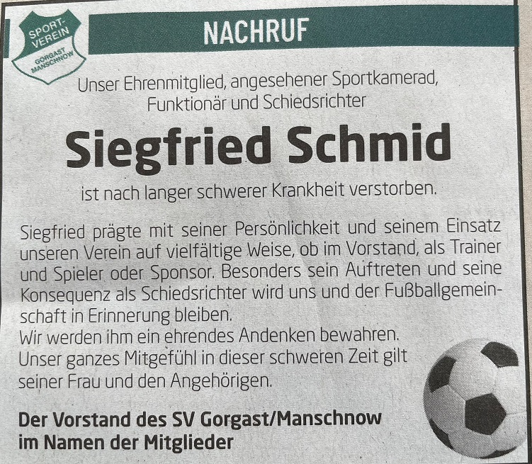 Ehrenmitglied gestorben